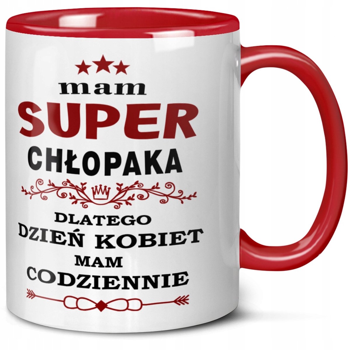 Kop met Rode Accent, Perfect Cadeau voor Haar