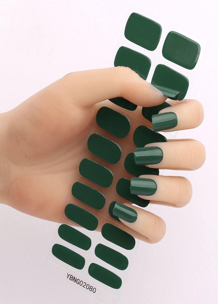 GROENTE - Originele UV Gel Nagelstickers PLUS – Complete Kit – Salonkwaliteit Thuis – 20 STUKS - Makkelijk Aan Te Brengen – Prachtige, Perfecte Nagels – Betaalbaar – Blijft Tot 15 Dagen Perfect Zitten