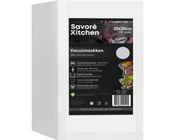 Savoré Kitchen Vacuumzakken Voedsel 20 x 30 - 100 stuks - Vacumeerzakken - Vacuum en sous vide zakken - BPA vrij