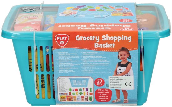 Play winkelmandje speelgoed boodschappen set - 23 delig - multicolor. — afbeelding 3