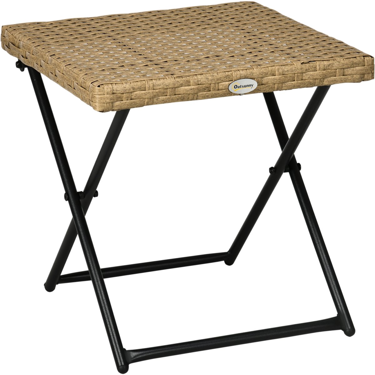 Garden Coffee Table Foldable 40 x 40 x 40 cm Natural - steel - resin braided - rattan imitation