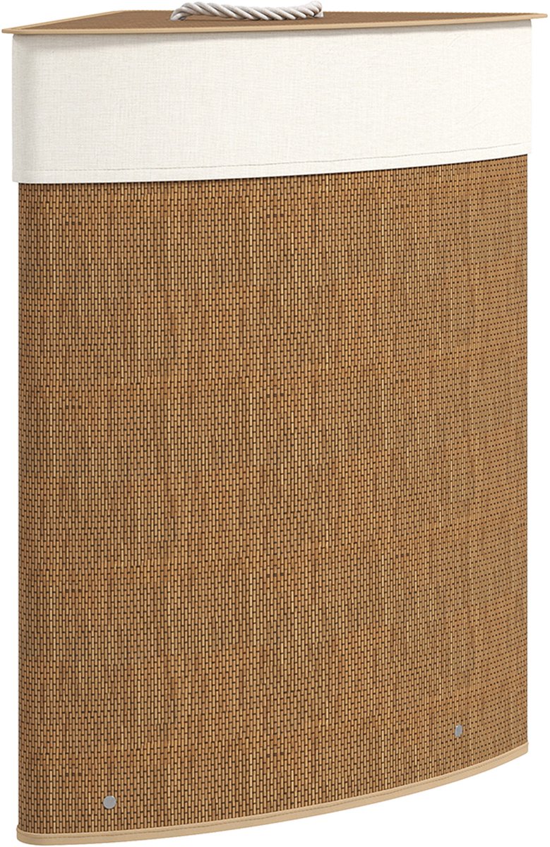 HOMCOM Laundry Hamper Bamboe 35L x 35B x 60H cm Bruin
