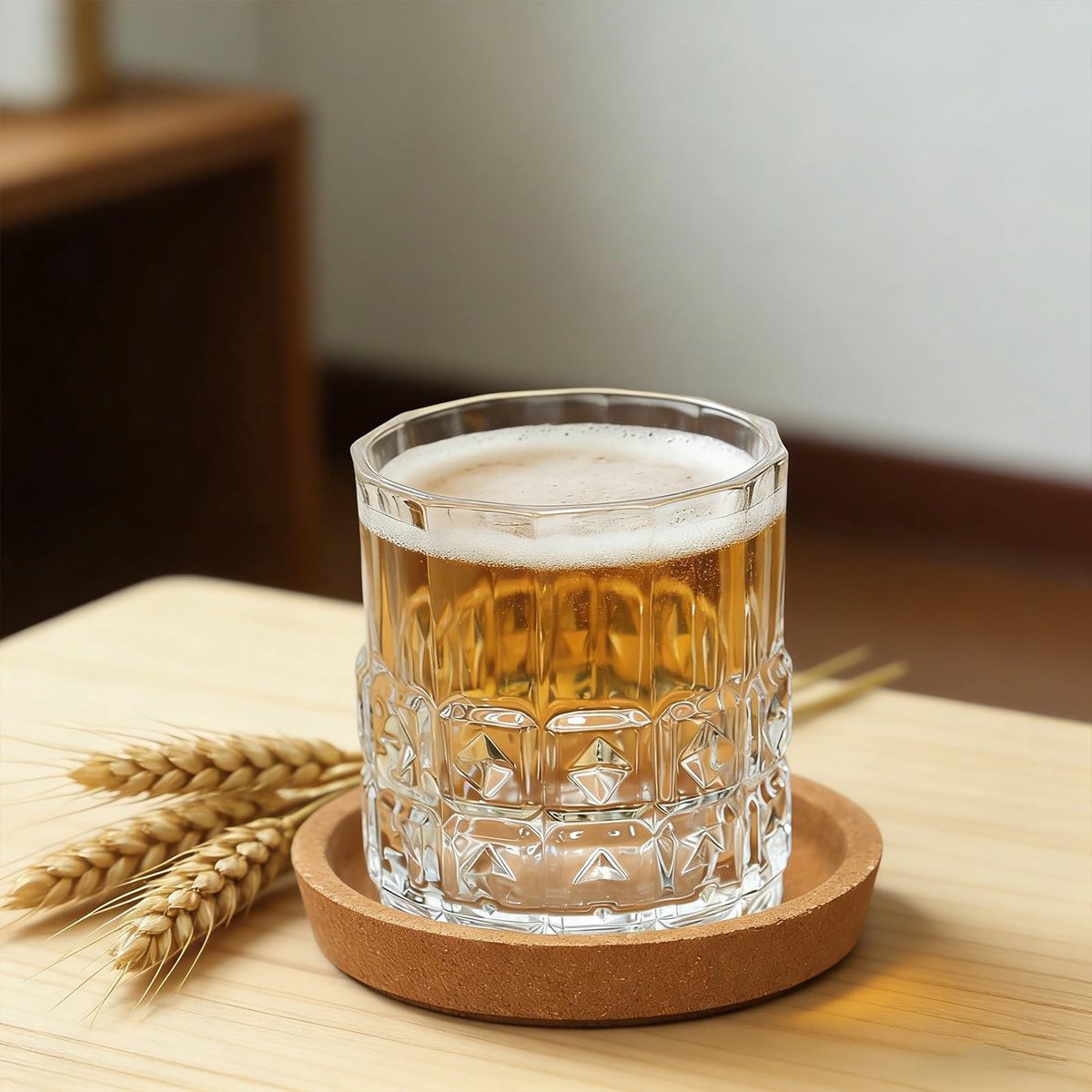SolidKeus - Set van 4 Kurken Coasters voor Dranken