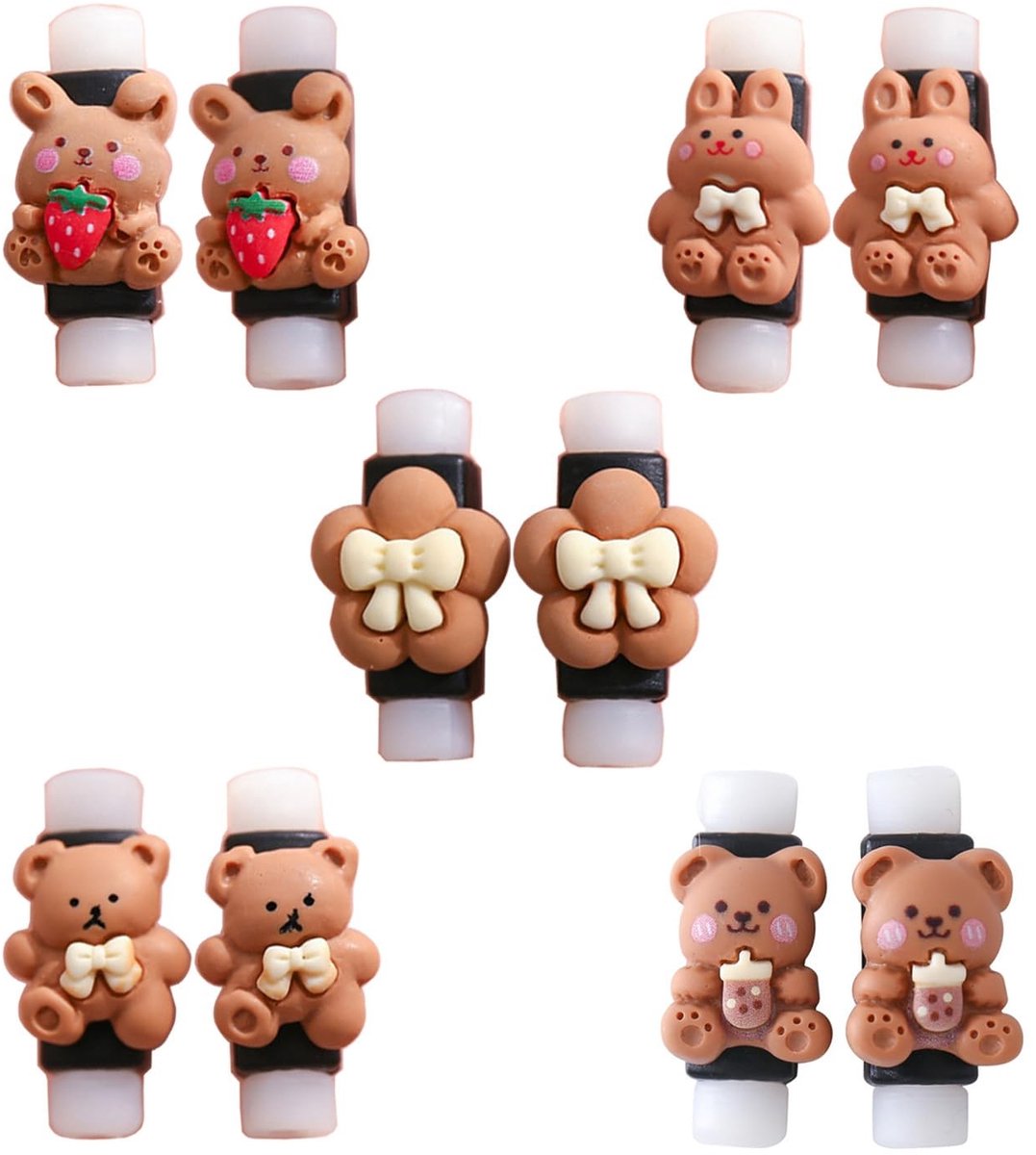 SolidKeus - Set van 10 Dierlijke Laadkabel Beschermers