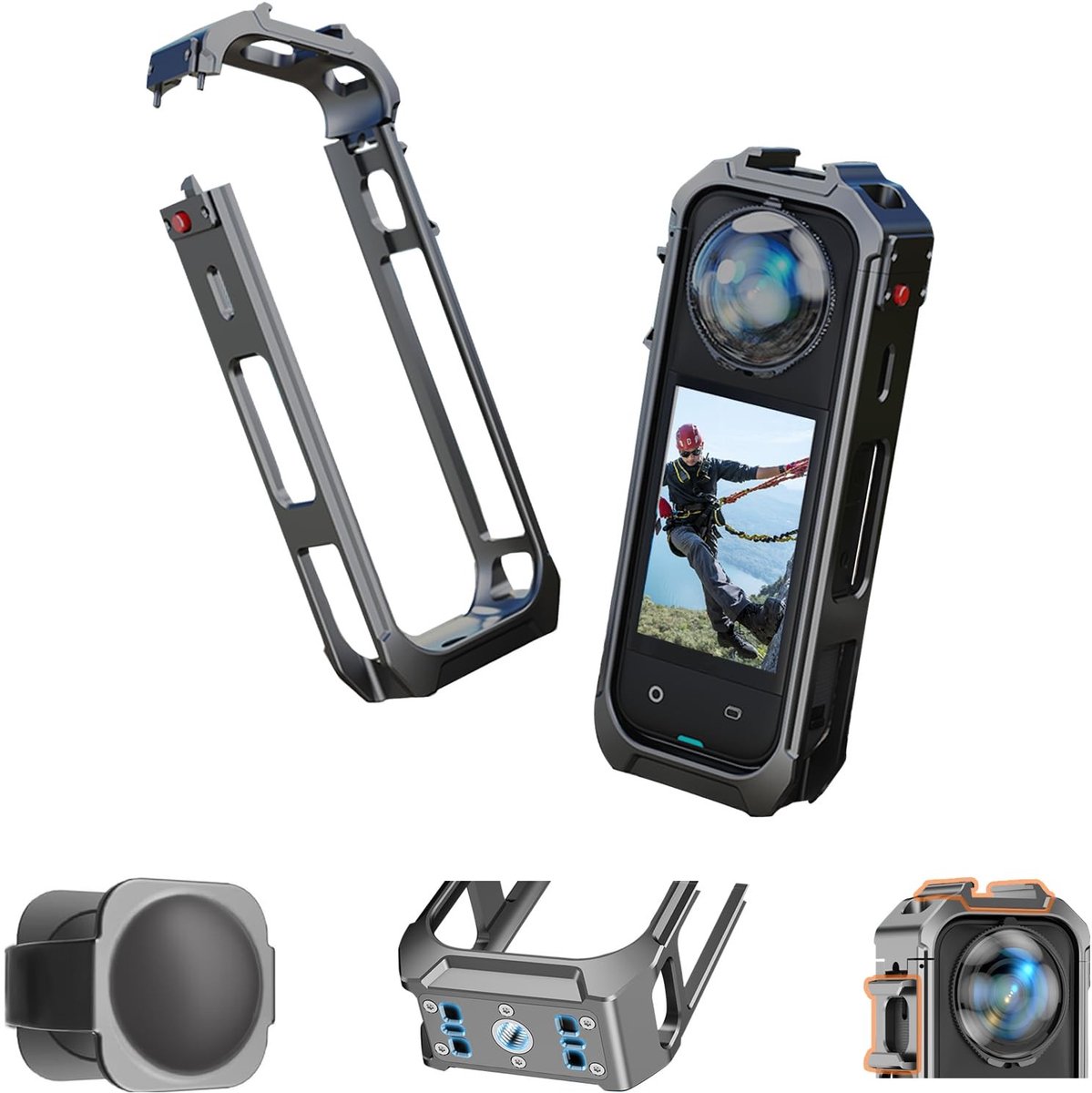 SolidKeus - Action Camera Bescherming Case Zwart