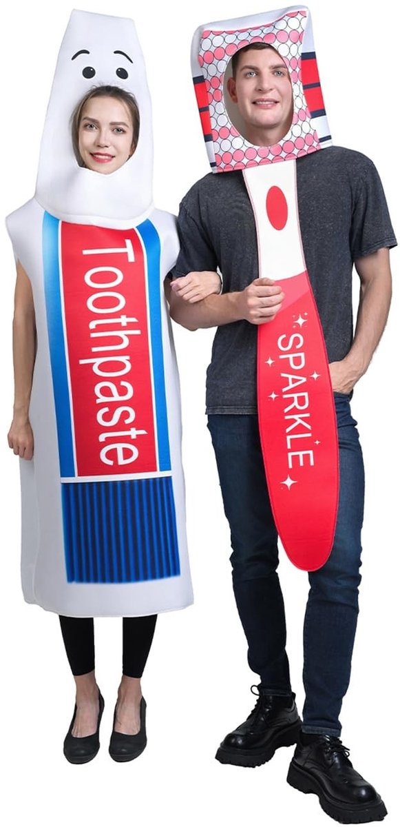 SolidKeus - Creatief Kostuum met Tandpasta en Tandenborstel voor Volwassenen