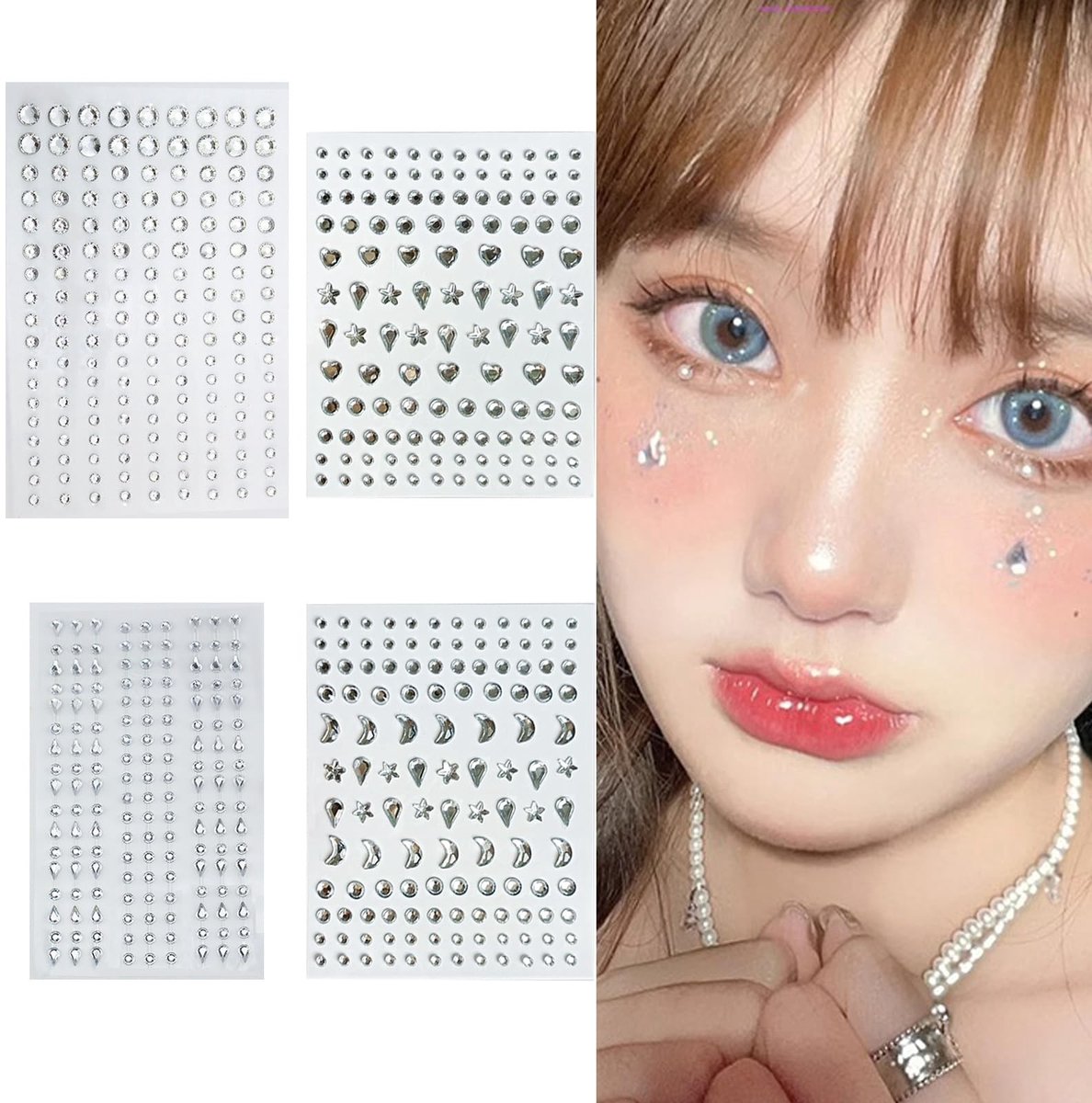 SolidKeus - Set van 4 Glitterstickers voor Gezicht en Ogen