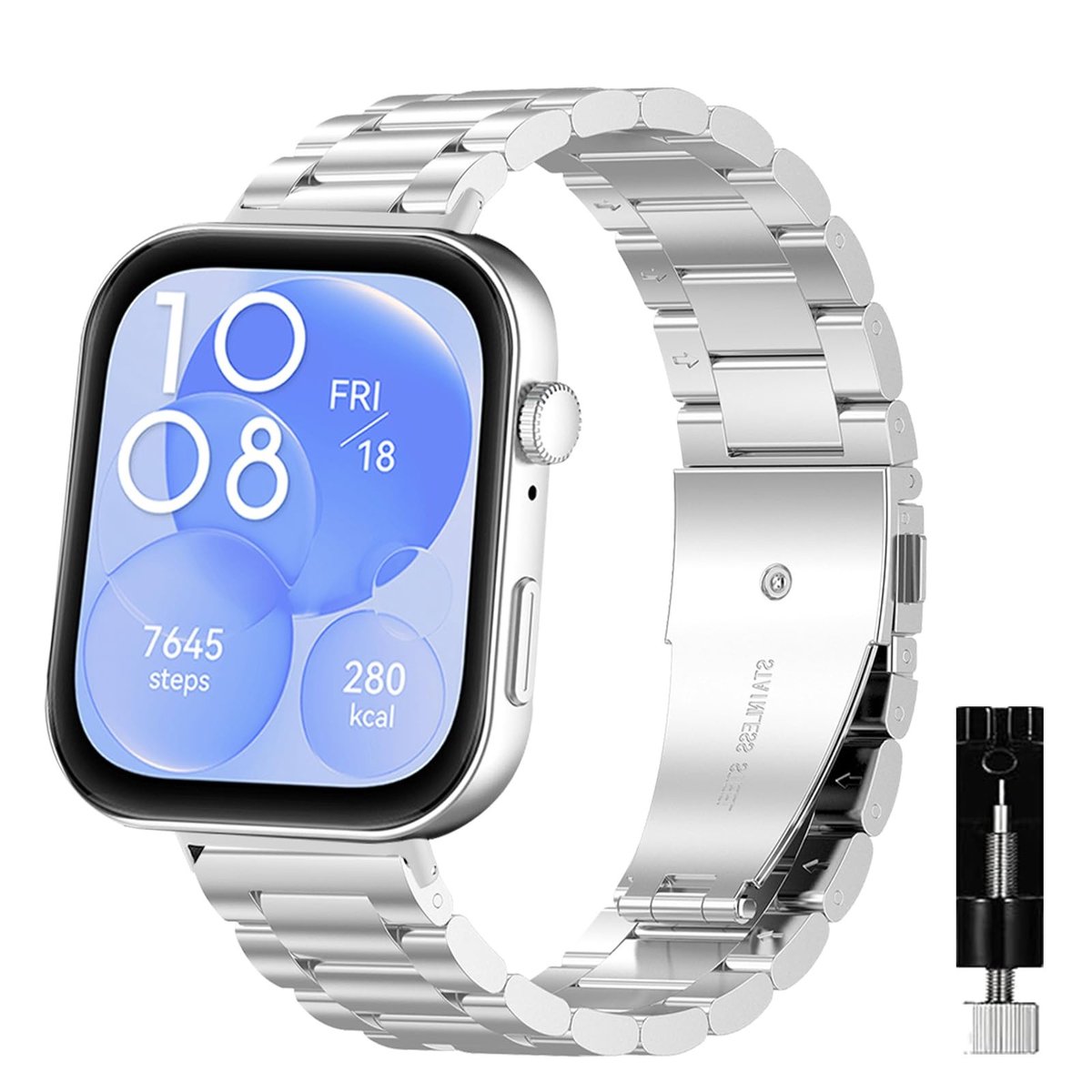 SolidKeus - RVS Horlogeband voor Smartwatches met Vouwsluiting