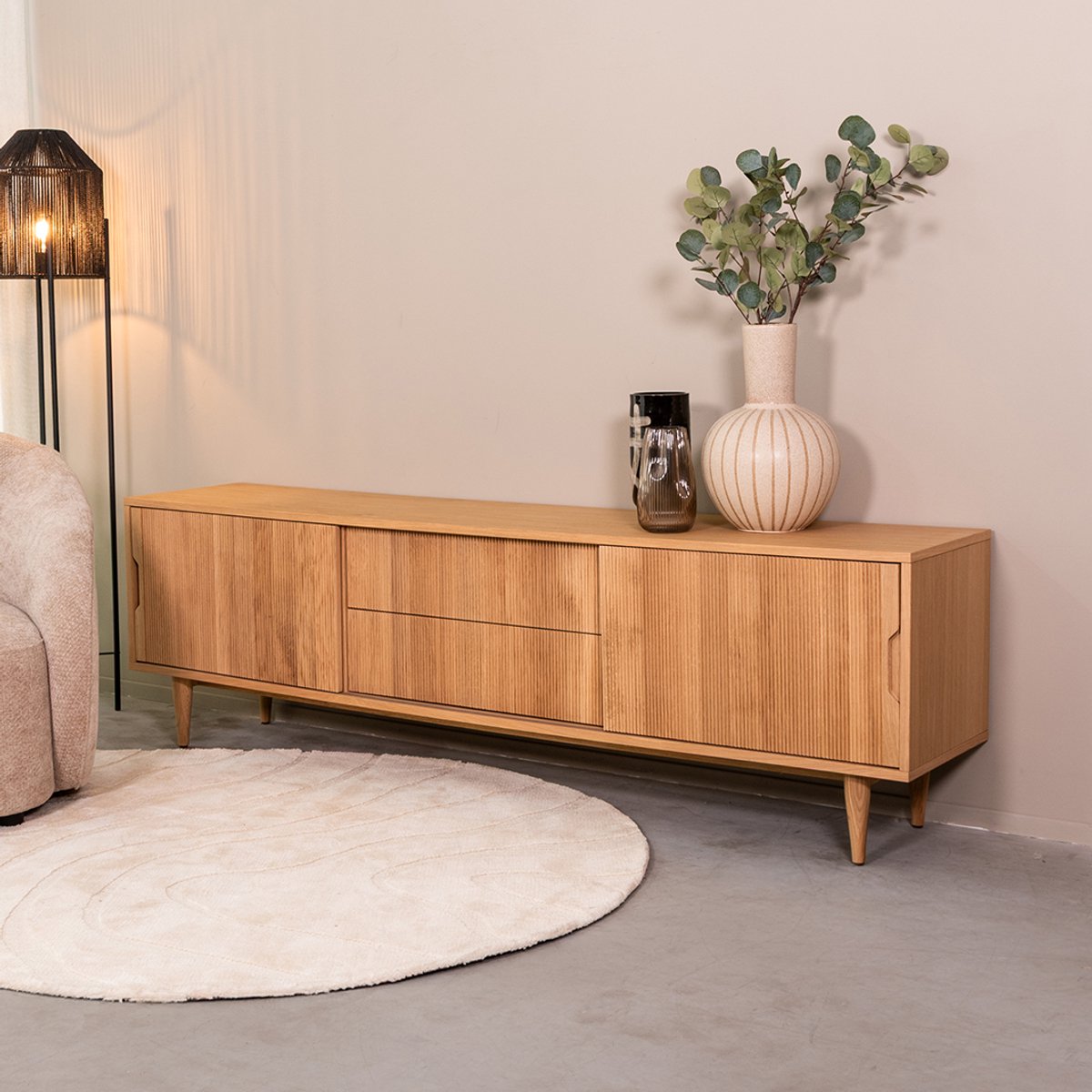 LABEL51 Jule Tv-Meubels - Naturel - Eiken - 200 cm