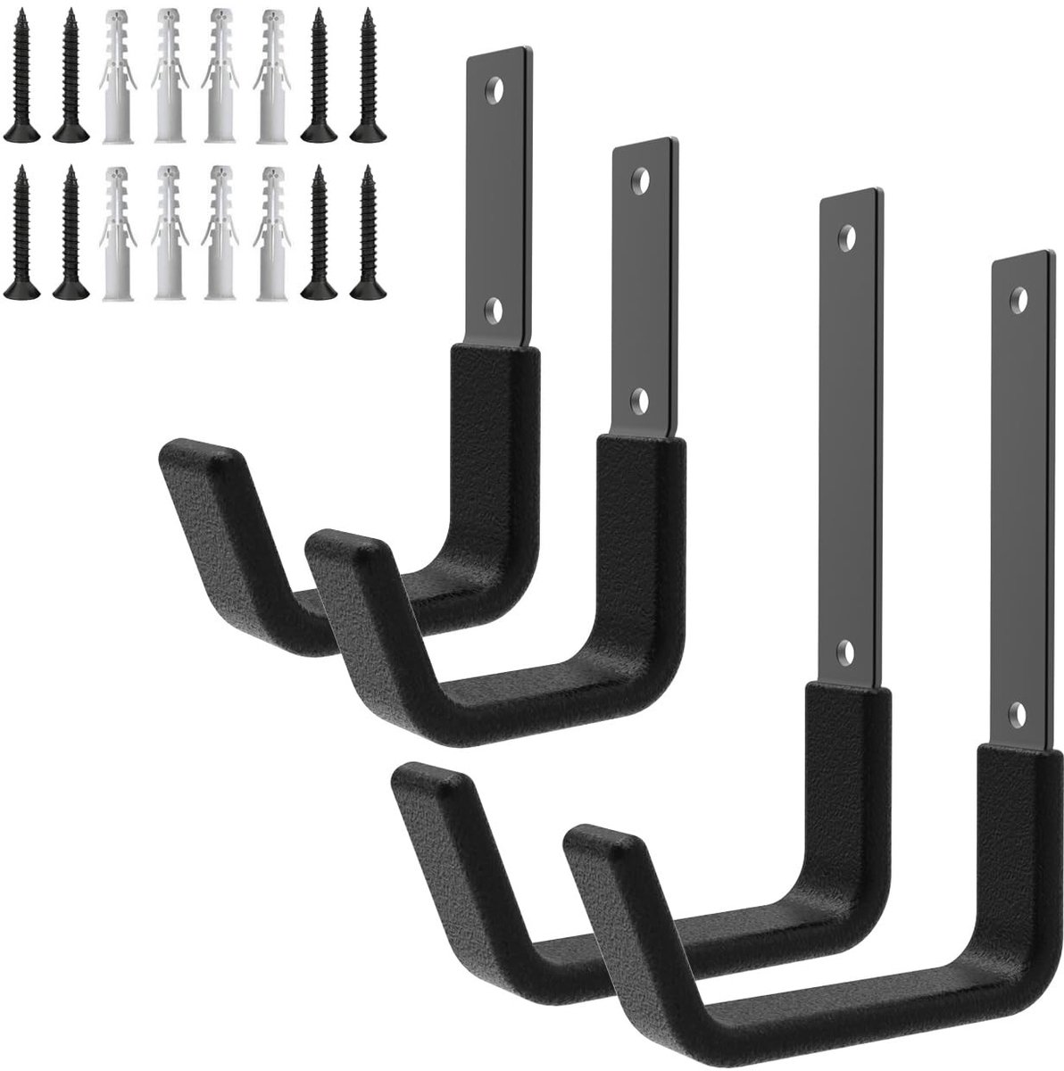 SolidKeus - Heavy Duty Garagerekken en Haken voor Opslag (Set van 4)