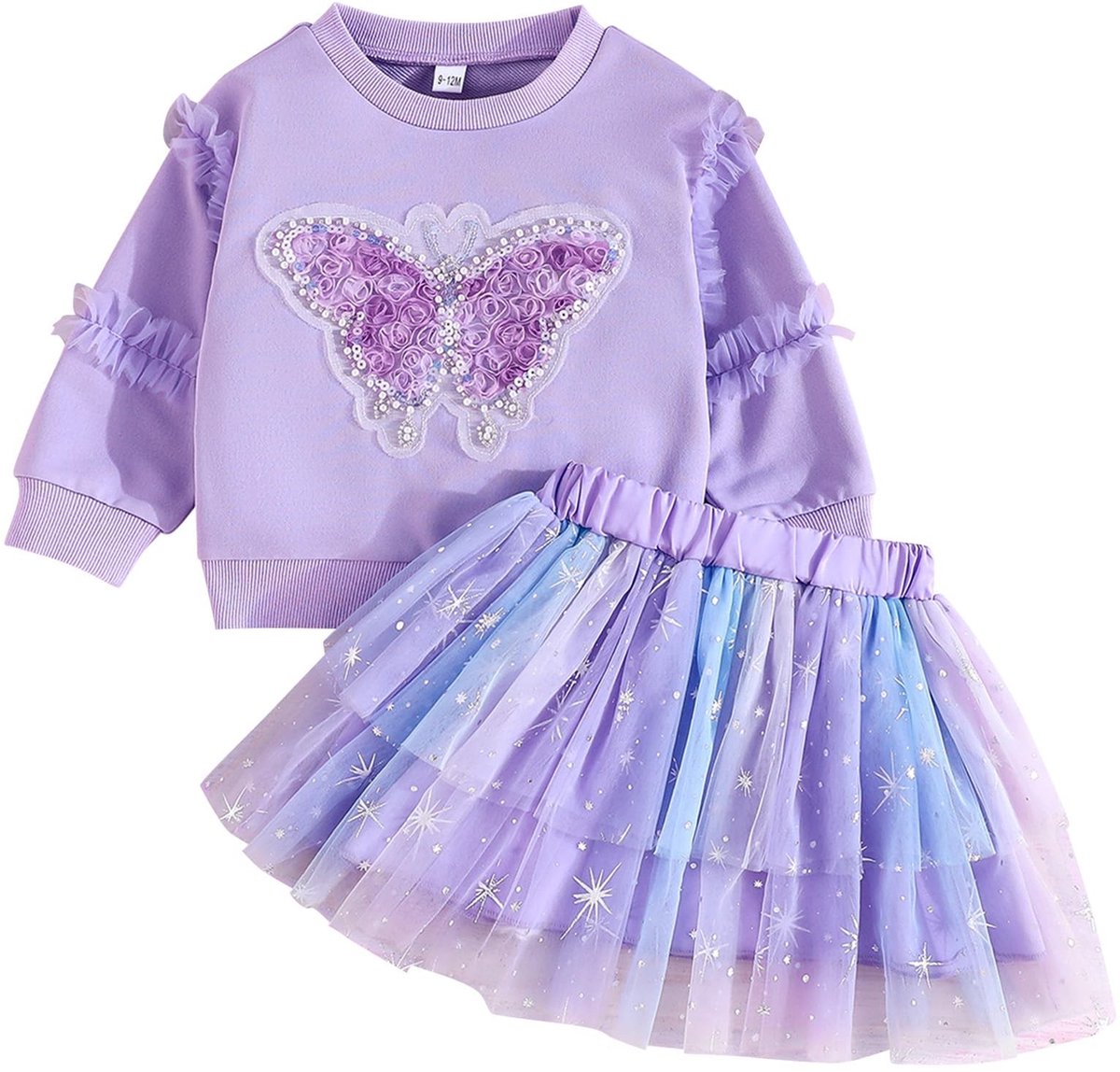 SolidKeus - Baby Meisjes 2-delige Tutu Dress met Sweatshirt