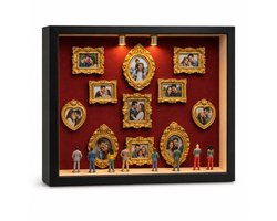 DIY Miniatuur Museum Set met LED - 11 Stuks Diepte Fotolijstjes en 8 Mini Figuren - Vintage Schaduwlijst Decoratie voor Eigen Creatieve Scènes - Hobby Knutselset en Woondecoratie