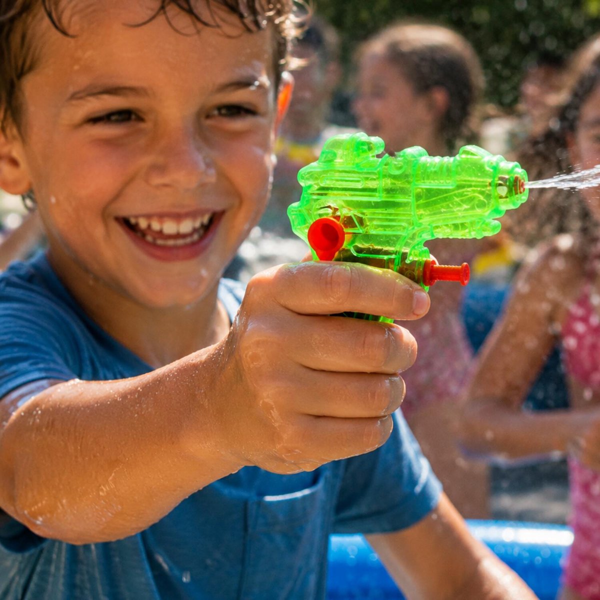 Krüger Mini waterpistool - 3x - groen - kunststof - 8 centimeter - zomer speelgoed