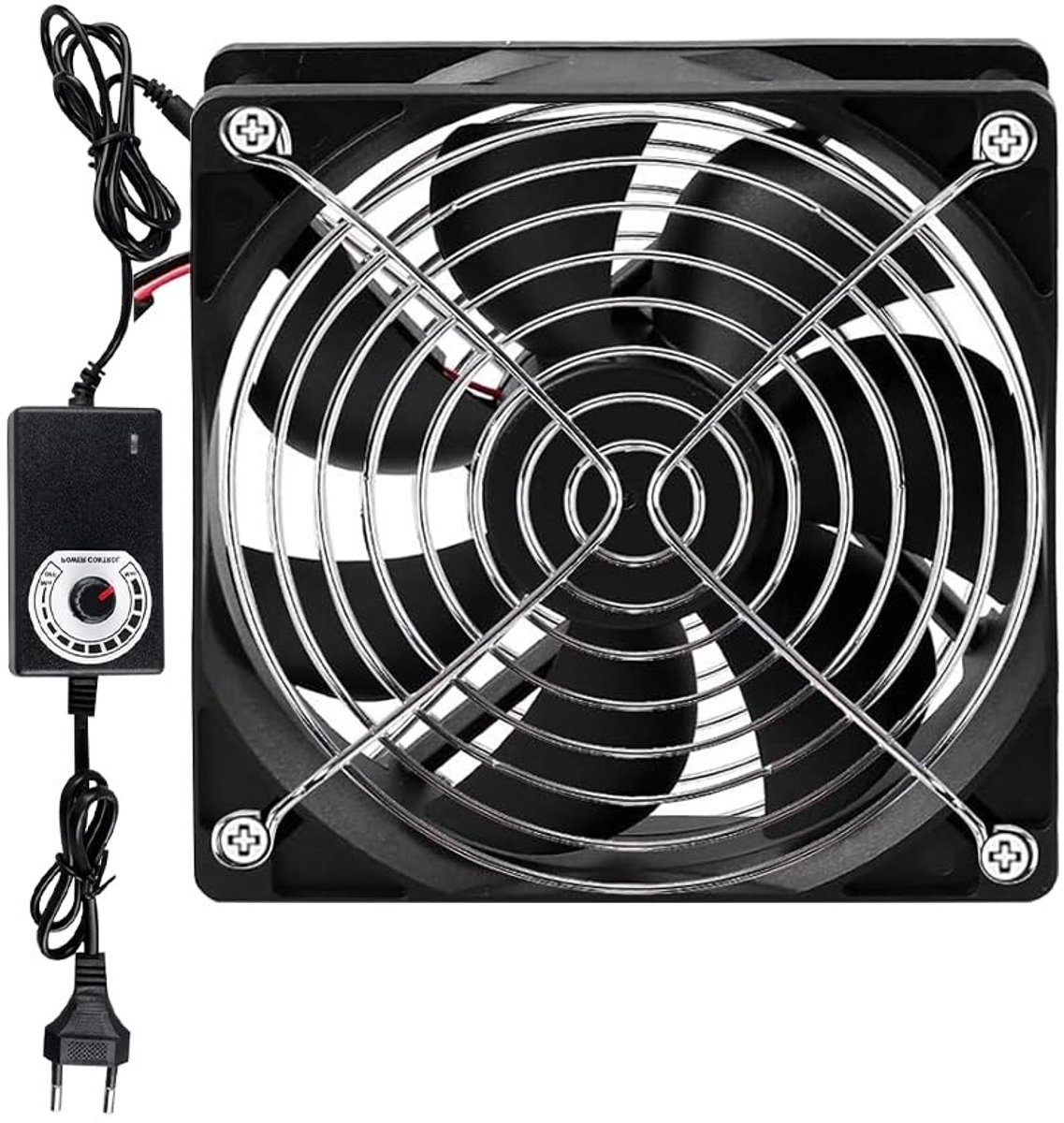 Omgoods - Stille 12V Ventilator met Snelheidsregeling