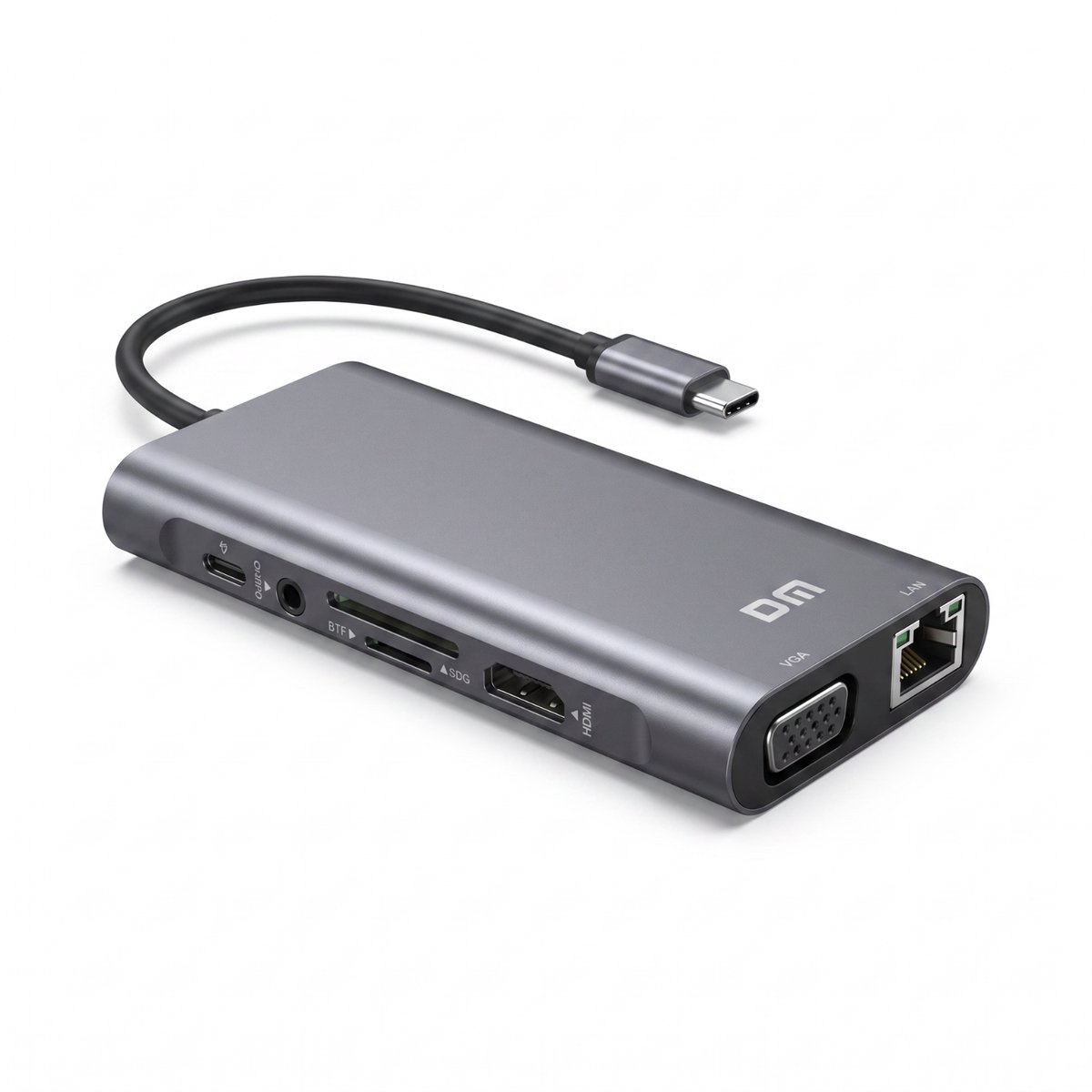 DM USB Hub USB C 11 in 1 - Docking Station Laptop - 100W PD - 4K HDMI - USB 3.0