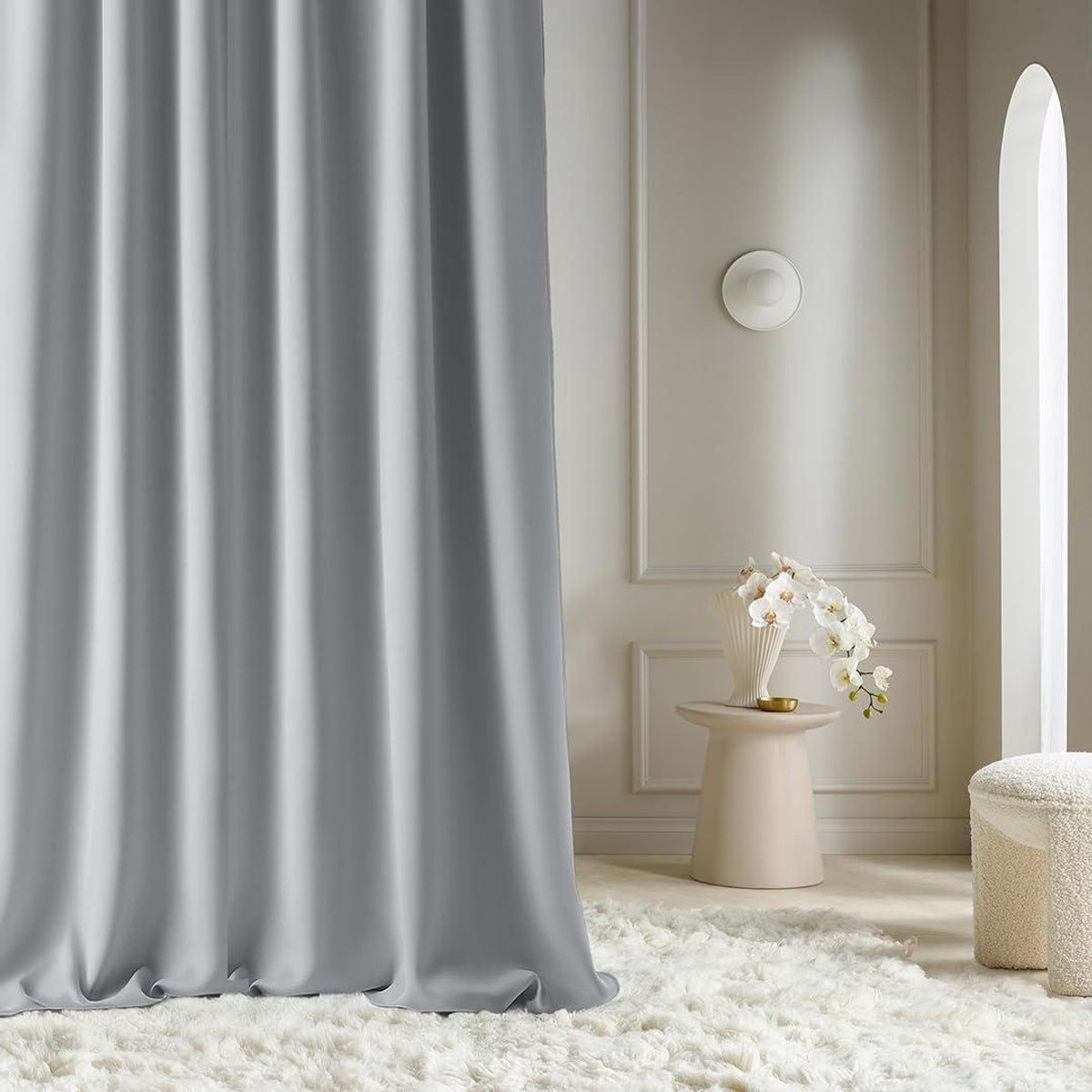 Decoratieve Gordijnen - Verduisterende Pannels - Woonkamer Aankleden - Mattes Stofontwerp - 140x230 cm - Lichtgrijs