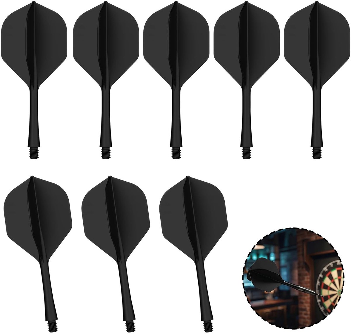 Omgoods - 8 Stuks Geïntegreerde Dartflights met Schacht