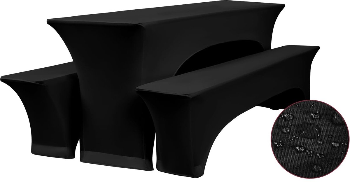 Omgoods - Set van 3 Elastische Tafelcovers voor Bierbanken en Tafels