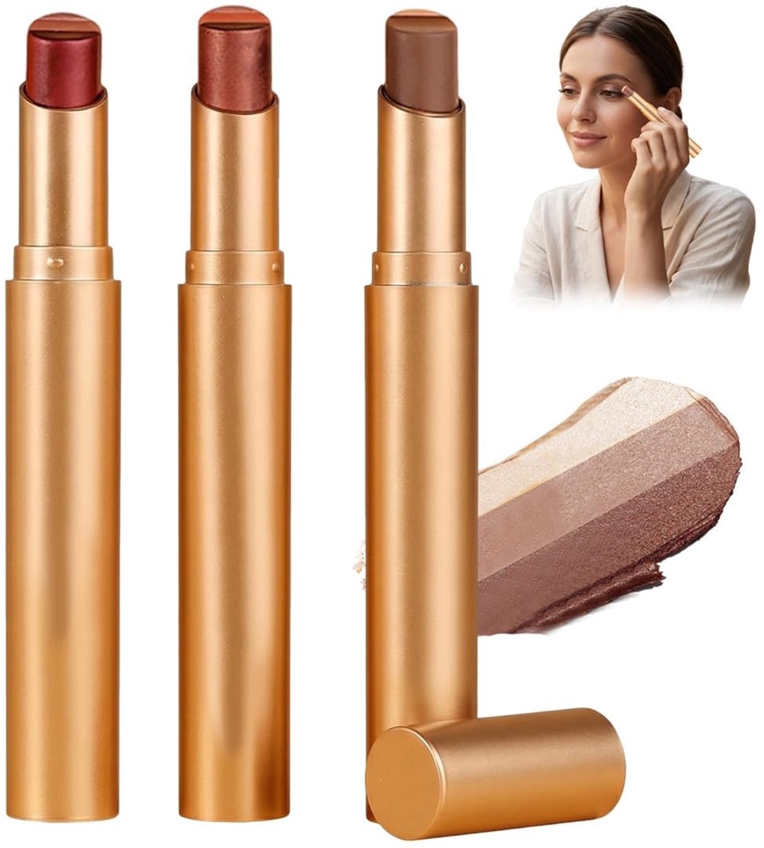 Omgoods - Set van 3 Waterbestendige Oogschaduwstiften
