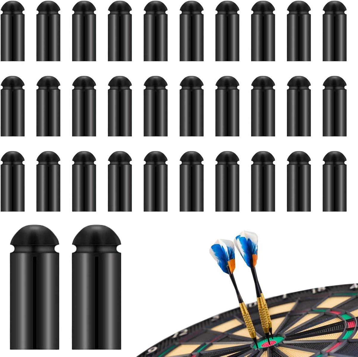 SnelShoppen - 30 Stuks Dartflight Protectors - Aluminium Dartflight Bescherming - Metalen Flight Beschermer - 90 Graden Fixed - Compact en Duurzaam -