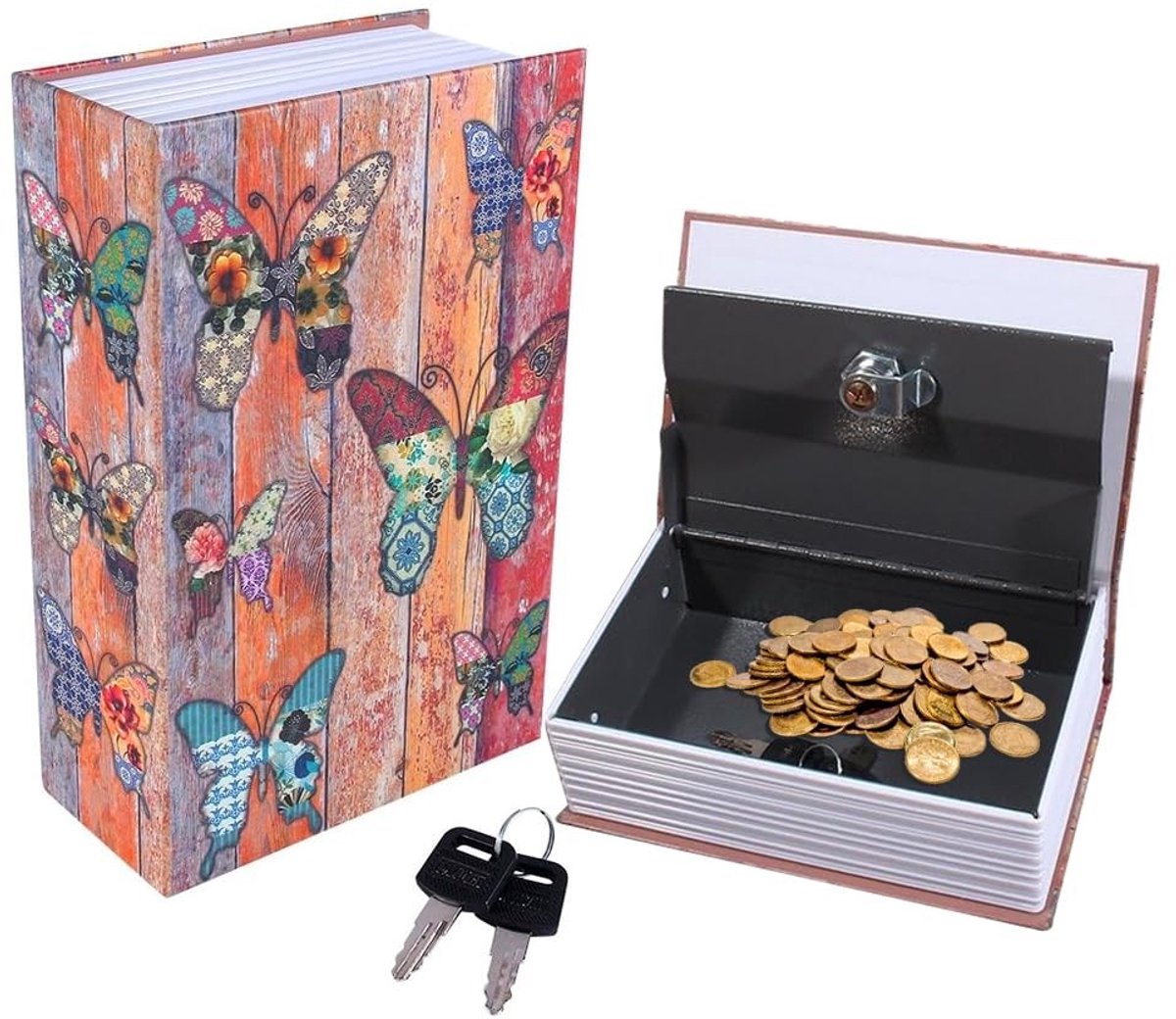 Omgoods - Boek Safe met Sleutels voor Geld en Sieraden