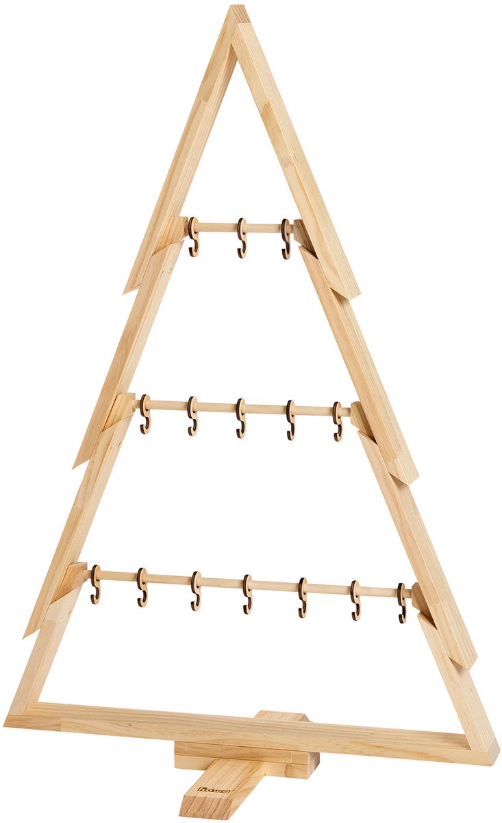 howa Houten Kerstboom Groot XL – Moderne & Decoratieve Kerstdecoratie met Stokken en Haken – Sierboom Hoogte 100 cm 8805