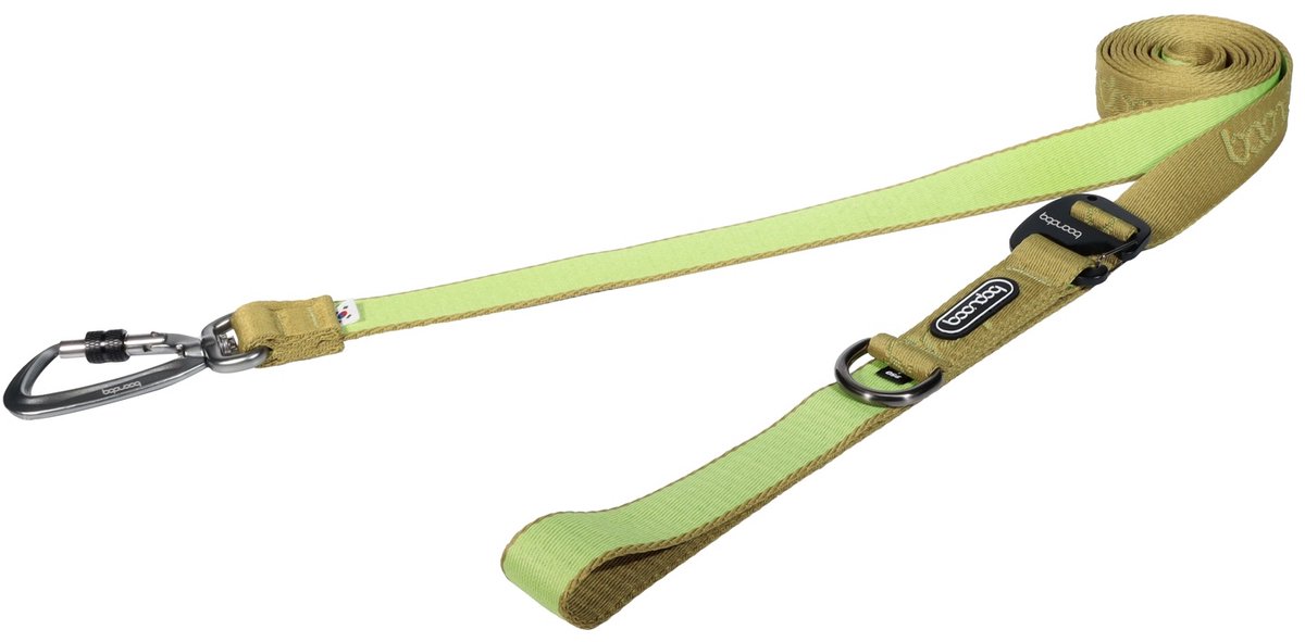 Boondog Hondenriem 3.2m - Verstelbaar - Multifunctioneel - Extra Sterke Nylon Riem - Meer Bewegingsvrijheid - Karabijnhaak - Kiwi - Maat L