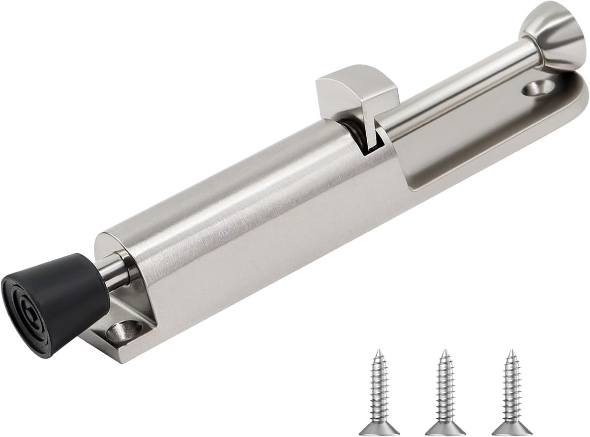Deurstopper Bodem - Zilveren Deurstopper Buiten - Zinklegering Deurvastzetter met Voetbediening met Schroeven - Deurstopper Deur voor Binnendeuren en Buitendeuren