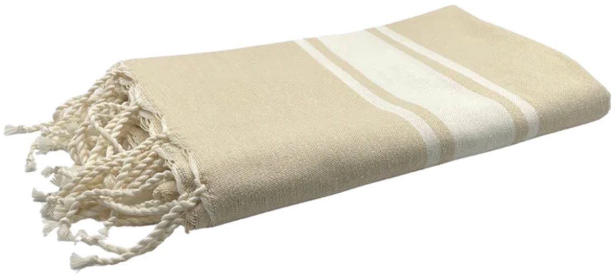 Hamamdoek - 100 x 200cm - zandkleur - strandlaken - 100% Katoen - XXL