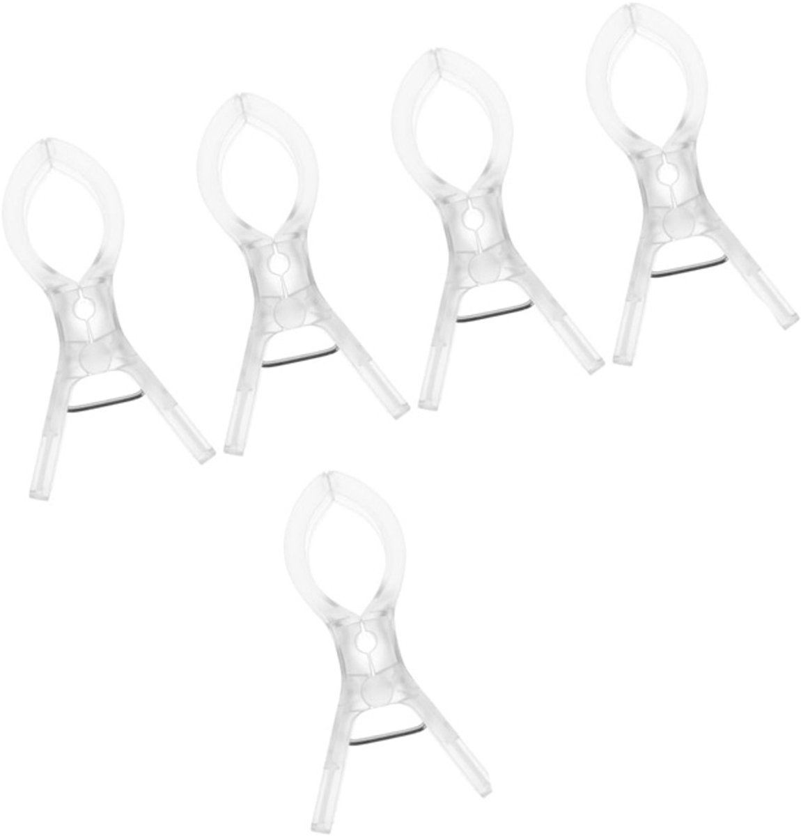 5 stuks- wasknijpers-wasknijpers kunststof -wasknijpers groot-wasknijpers plastic -Droogrek Knijpers -Knijpers-Binnen en Buiten-Strandlaken Knijpers - Badlaken Clips -Voor Handdoeken, Hoed, Jurken,Badhanddoek-Winddicht-Anti Slip-Transparant
