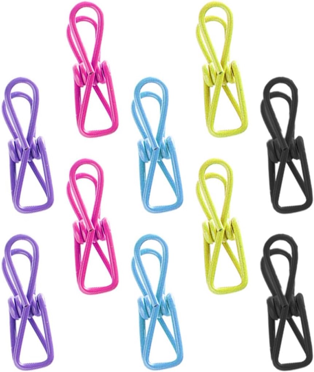 10 stuks- wasknijpers-wasknijpers Metaal -wasknijpers groot-wasknijpers Meerkleurig -Strandhanddoekclips- Quiltclips-Strandlaken Knijpers -Winddicht-Handdoekknijpers-Voor Strandlaken, Beddengoed En Dikke Kleding-Willekeurige kleur