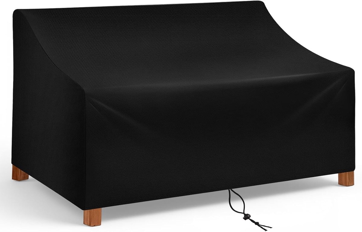 Beschermhoes voor tuinbank, 2-zits, winddicht, stofdicht, uv-bestendig, waterdicht, met opbergtas, voor tafel, meubels, 134 x 66 x 89 cm