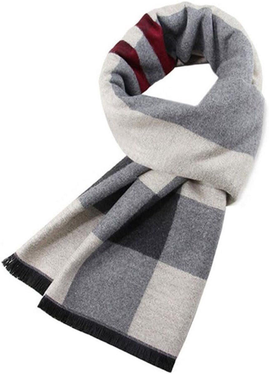 Herensjaal, herfst en winter, geruit, modieus en elegant, zacht, lang, klassiek, gezellig, casual, warme kasjmier sjaal