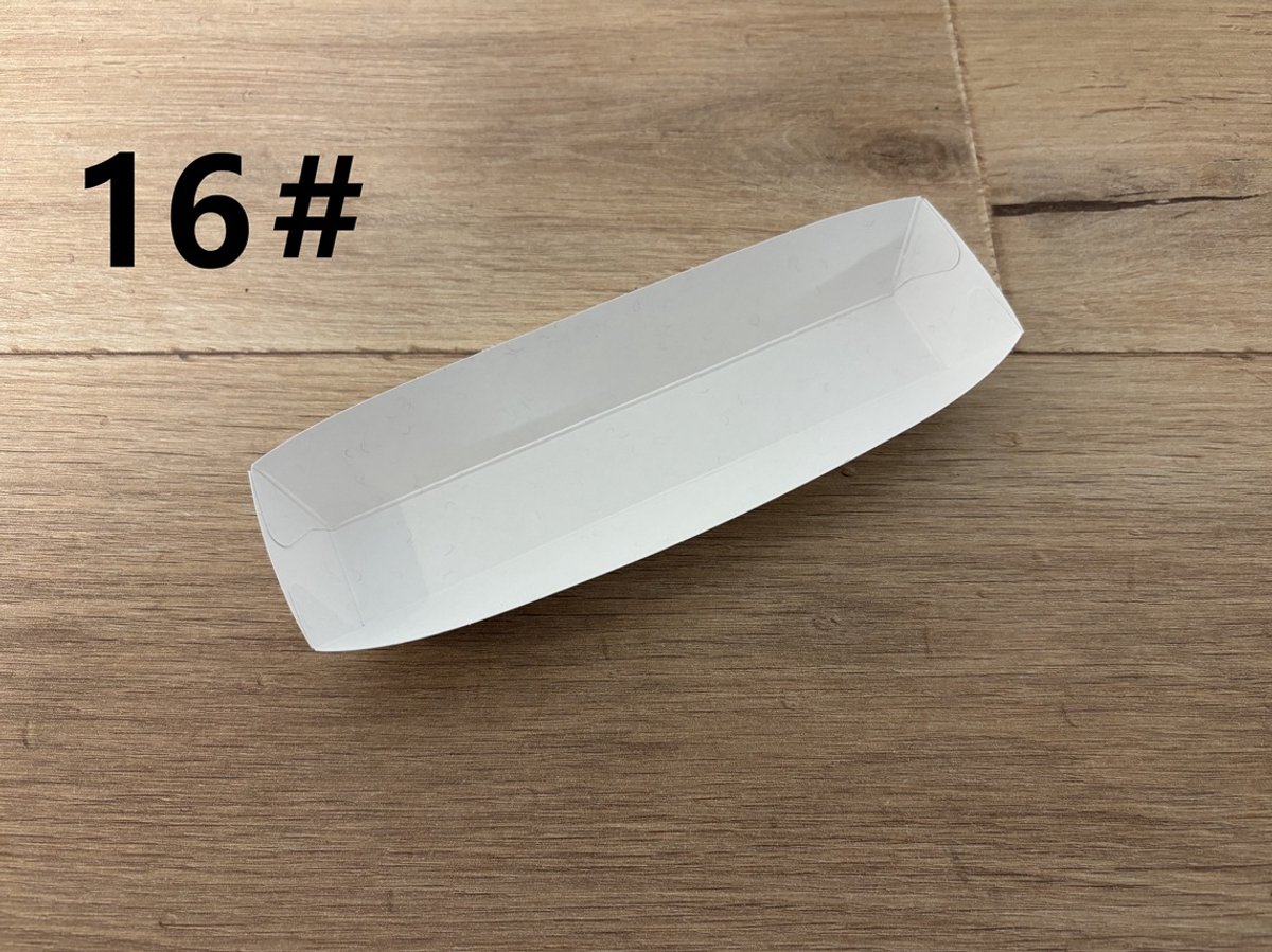 ATXANC 2400 Stuks Witte Frietbakjes 16S# - Kartonnen Snackbakjes - Duurzame Wegwerp Frietschalen - 20 x 5 x 3 cm - Voor Friet, BBQ, Feestjes, Picknick & Take-away