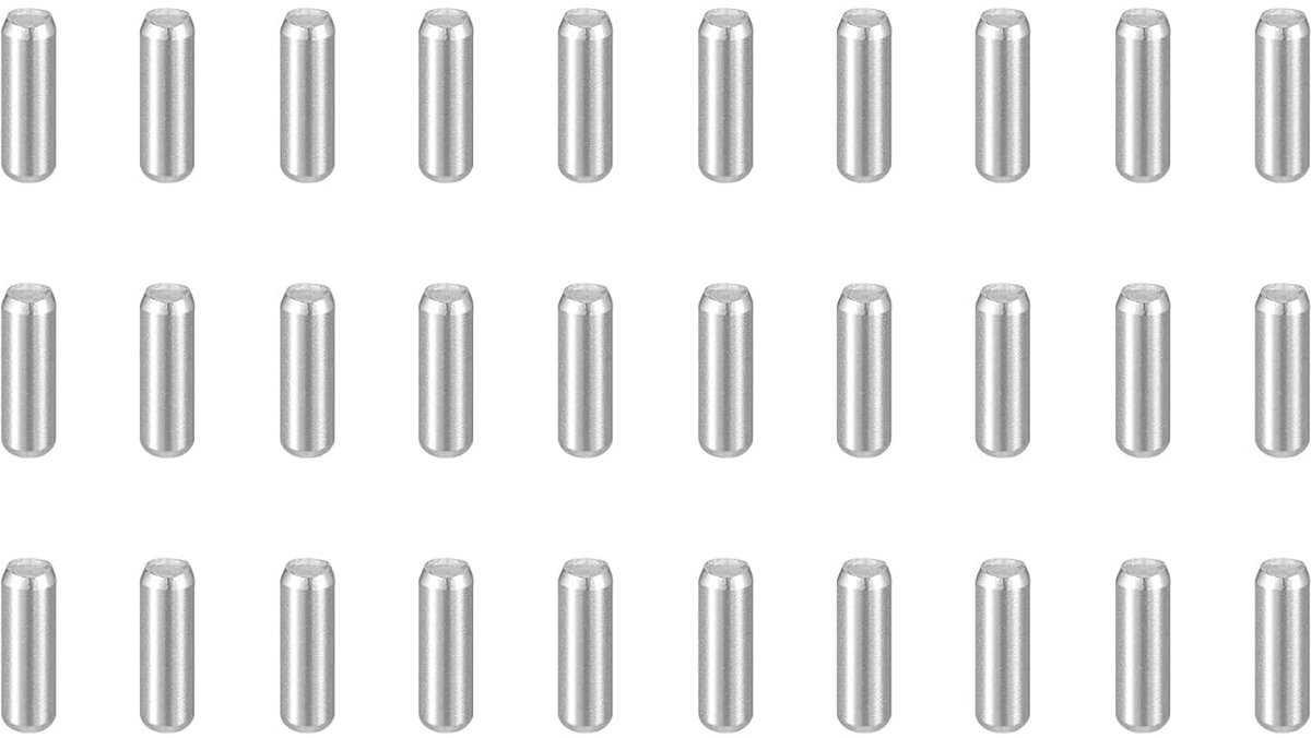 Pluggen M2 (2 mm) x 6 mm, 304 roestvrij staal, cilindrische planksteunpennen, stangen, bevestigingselementen voor metalen apparaten, houten meubels, doe-het-zelf montage, 100 stuks, zilver