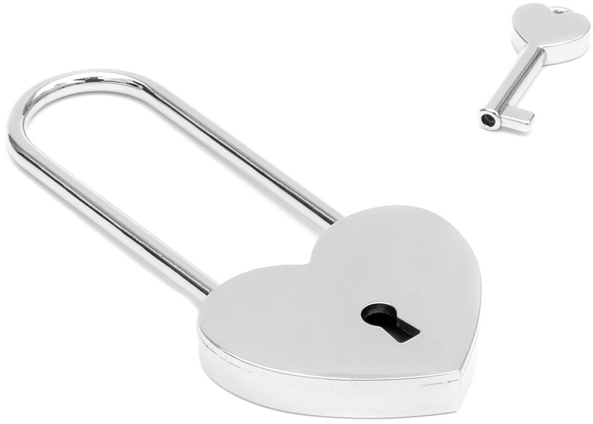Hart rood zilver met gravure gegraveerd hangslot gravure sleutel bruiloft geschenk verjaardag liefde Valentijnsdag hart slot + Brillibrum flyer, Silber ohne Gravur, 5