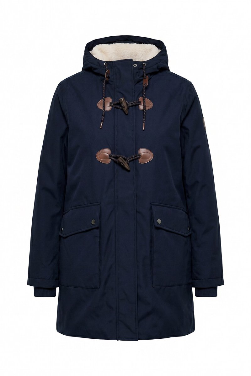 Ulla Popken - Dames - HYPRAR functionele jas waterdicht voering van teddyfleece - Marine - Maat 54+