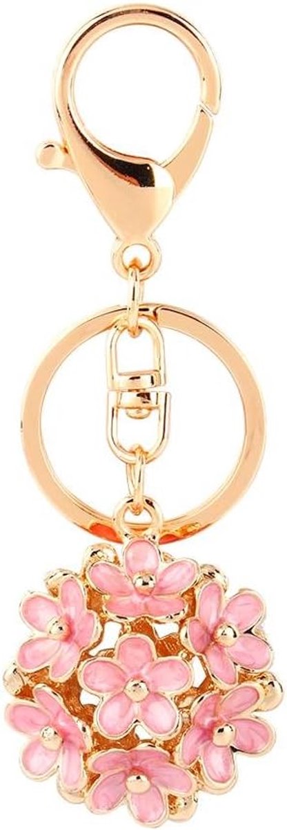 Bloem Sleutelhanger Kristal Charm Hanger Tas Portemonnee Auto voor Meisjes