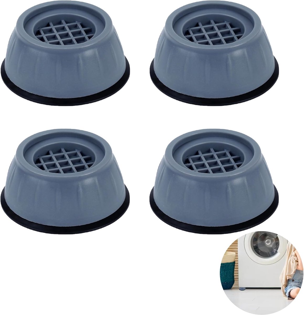 4 stuks wasmachine-voetpads, universele trillingsdemper, wasmachine trillingsdemper, rubberen voeten, anti-vibratie, anti-vibratiepads voor wasdroger, koelkast, tafel