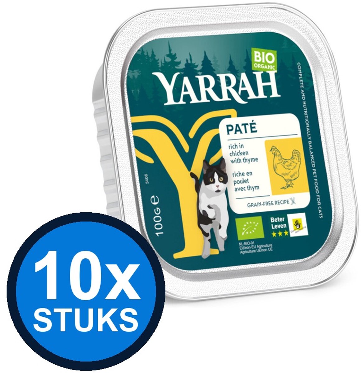 Yarrah Yarrah cat bio alu grainfree paté kip 100gr