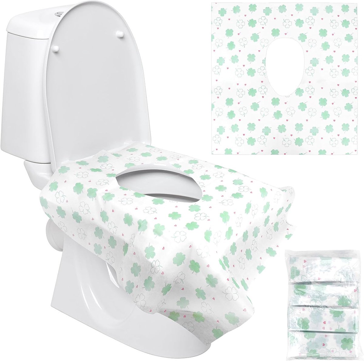 20 stuks wegwerp toiletbrilhoezen, wegwerp toiletpads voor kinderen, wc-hoes, extra grote XL wc-bril, mat, toiletpapier voor winkelcentra, ziekenhuis, kantoor
