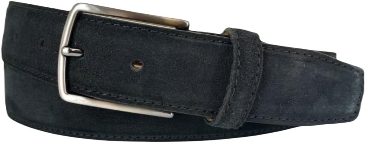 Dames/Heren Riem 3,5cm | Suède | Kleur: Licht Grijs | Riemmaat: 115 (totale lengte: 130cm) | 100% Echt Leer | Nikkelvrije gesp