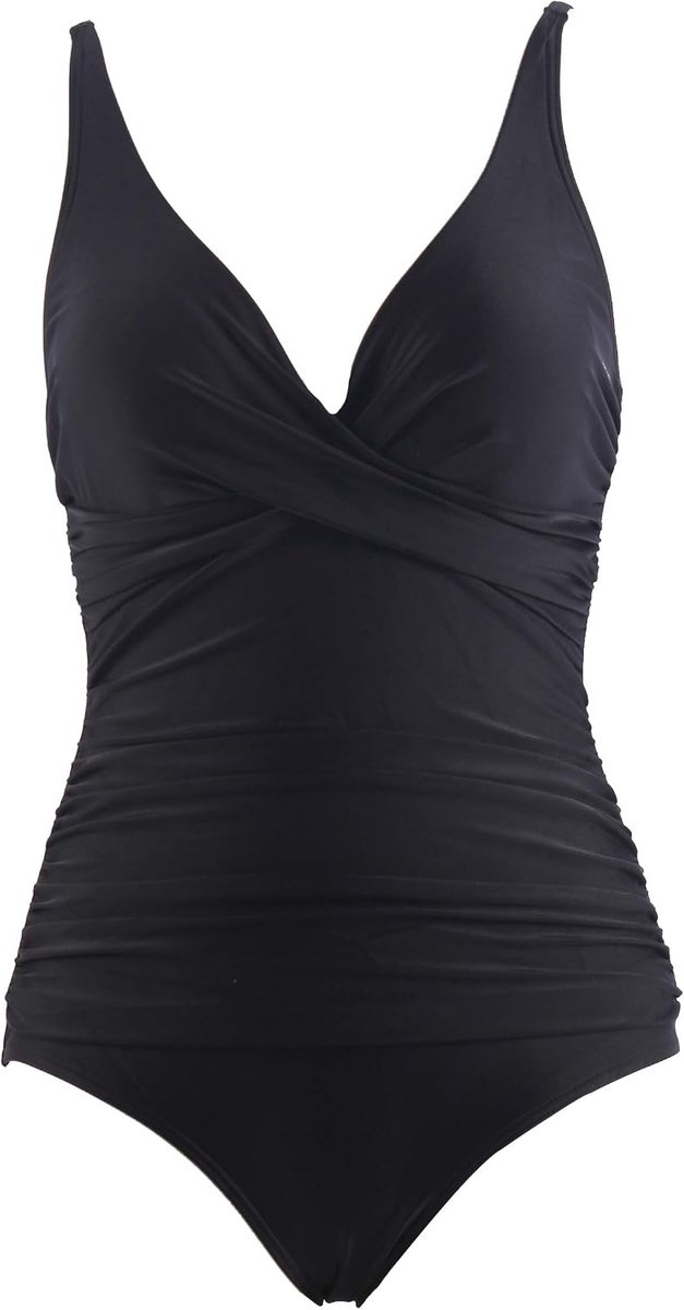 Badpak voor dames, eendelig, met V-hals en hoge taille, buikcontrole, push-up, zwempak, badmode