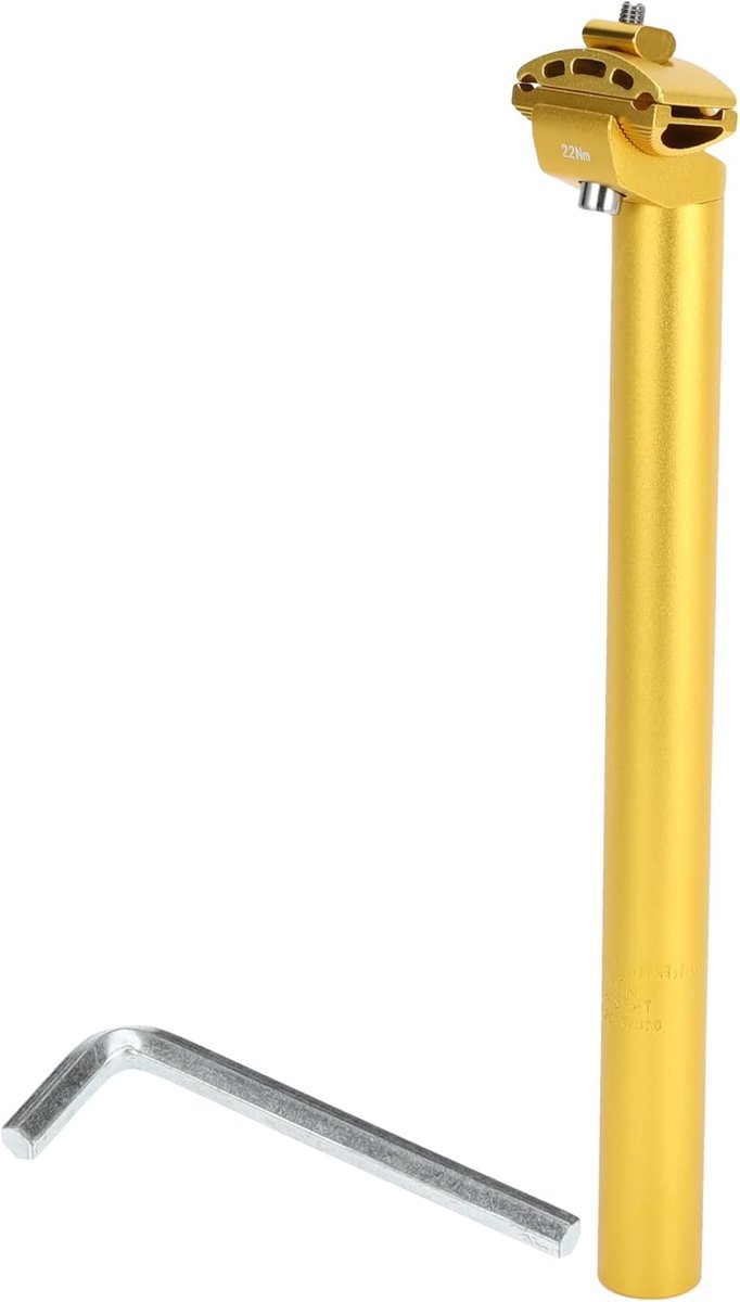 30,9 x 350 mm, aluminiumlegering, goudkleurig, extra lang, verstelbare hoek