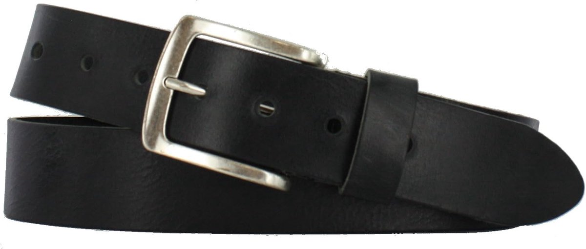 Dames Riem 4cm | Kleur: Navy | Riemmaat: 115 (totale lengte: 130cm) | 100% Echt Leer | Nikkelvrije gesp
