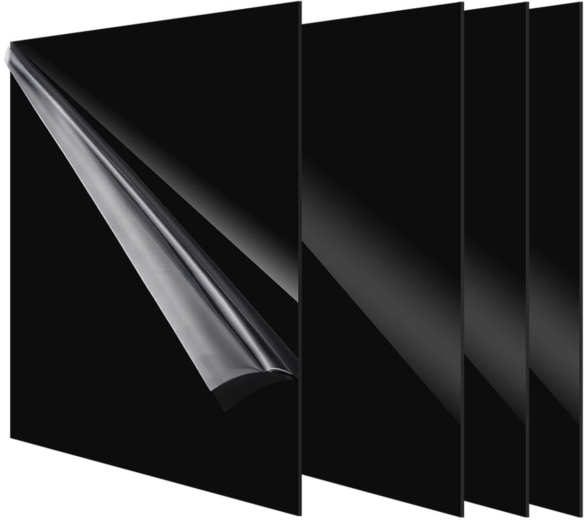 4 stuks 20 x 20 cm zwarte acrylplaten, dikte 2 mm, acrylplaten, lasergesneden voor kunsthandwerk, decoratie, borden, schilderen, handwerk, schakelpanelen