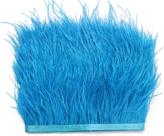 1 m Struisvogelveren, 8-10 cm, pluizige struisvogelveren, om te knutselen, veer, franjes, lint, doe-het-zelf struisvogelveer, satijnen lint, franjes voor struisvogelveren, handwerk, kostuums, — afbeelding 5