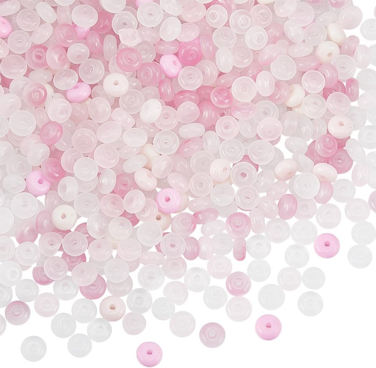Kralen met Gaten Glas Imitatie Jade Assorti Plat Rond Glad Spacer Losse Schijf Kraal Bulk voor Sieraden Maken Kettingen Armbanden Diy Crafts Supplies