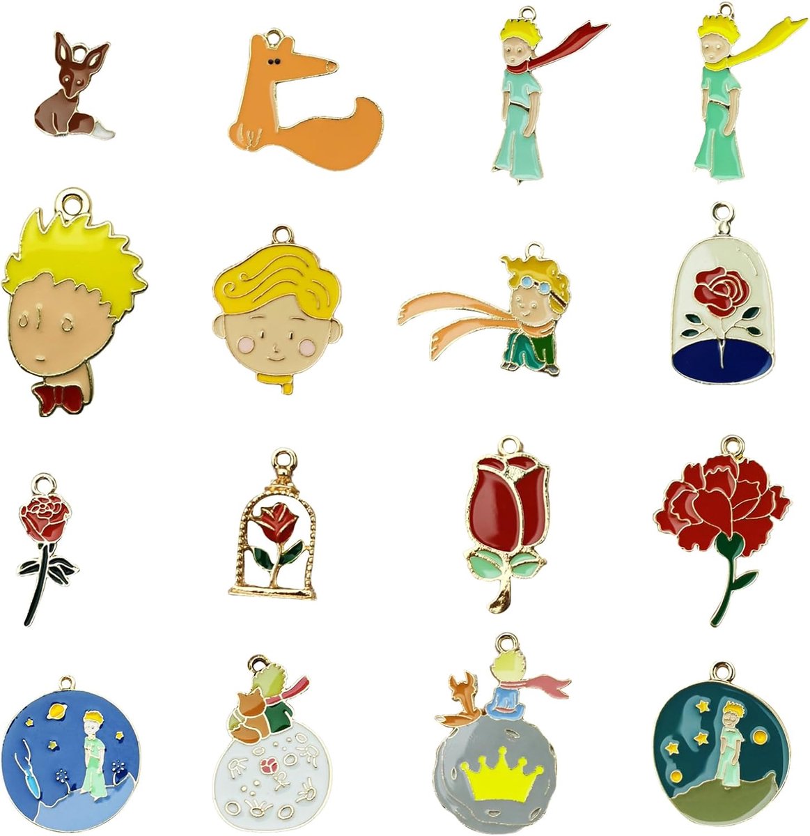 16 stuks sleutelhangers kleine prins, creatieve sleutelhangers, voor zelfgemaakte portemonnees, geschenken (accessoires)