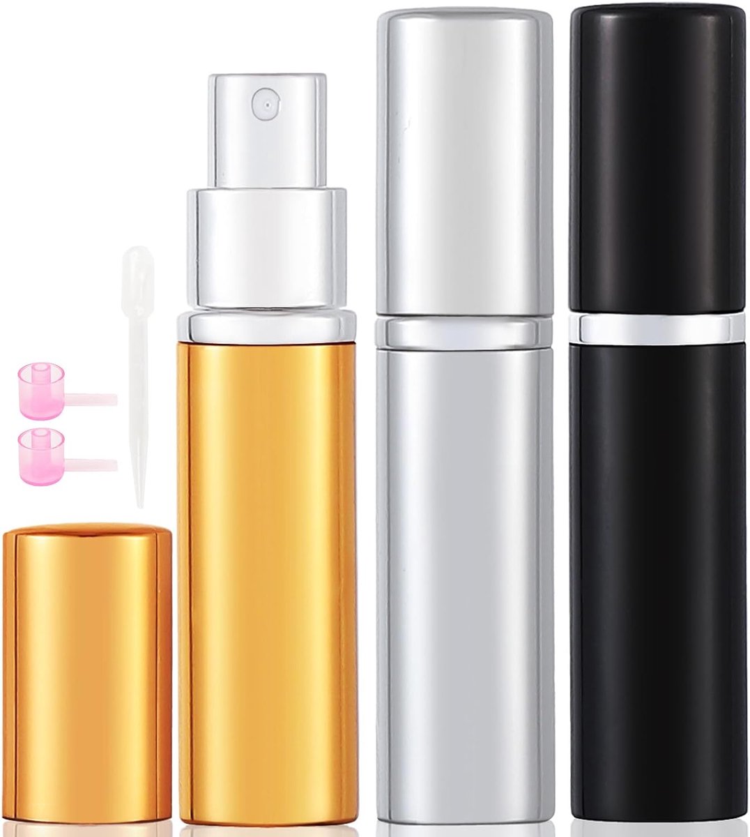 10 ml Parfum Reizen Fles, 3 stks Parfum Verstuiver Hervulbaar, Spray Flessen, Draagbare voor Reizen Vakantie Vrouwen Man